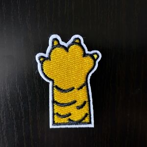 🧁 Orange Kitty Claw Paw Embroidered Patch NEW